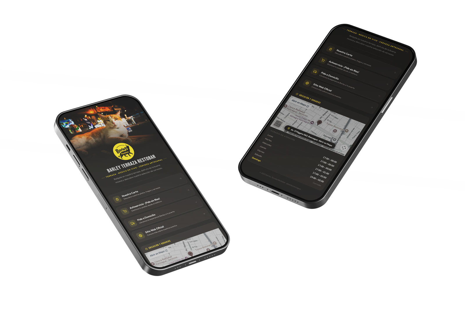 Diseño web tipo linktree para restobar con identidad de marca integrada